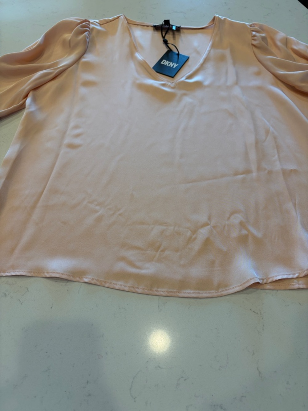 DKNY peach color silk dress blouse